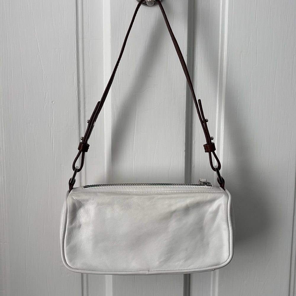 BY FAR white leather mini bag